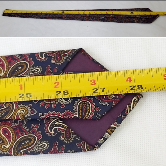 Vintage Hanover St. Paisley Print 100% Silk Tie - Picture 10 of 11